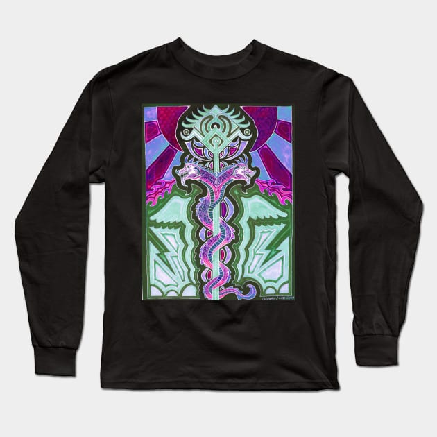 Kundalini Staff 01 Long Sleeve T-Shirt by Boogie 72